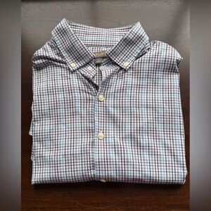 Peter Millar Summer Comfort Long Sleeve Button Down Men’s Size L Blue Plaid‎